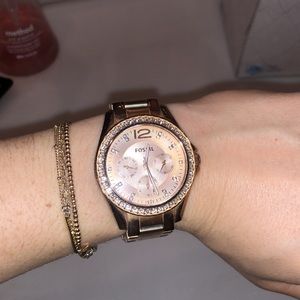 Gold Fossil watch